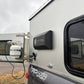 Propex HS2000 wall mount kit exterior cover and propane bottle on a truck topper