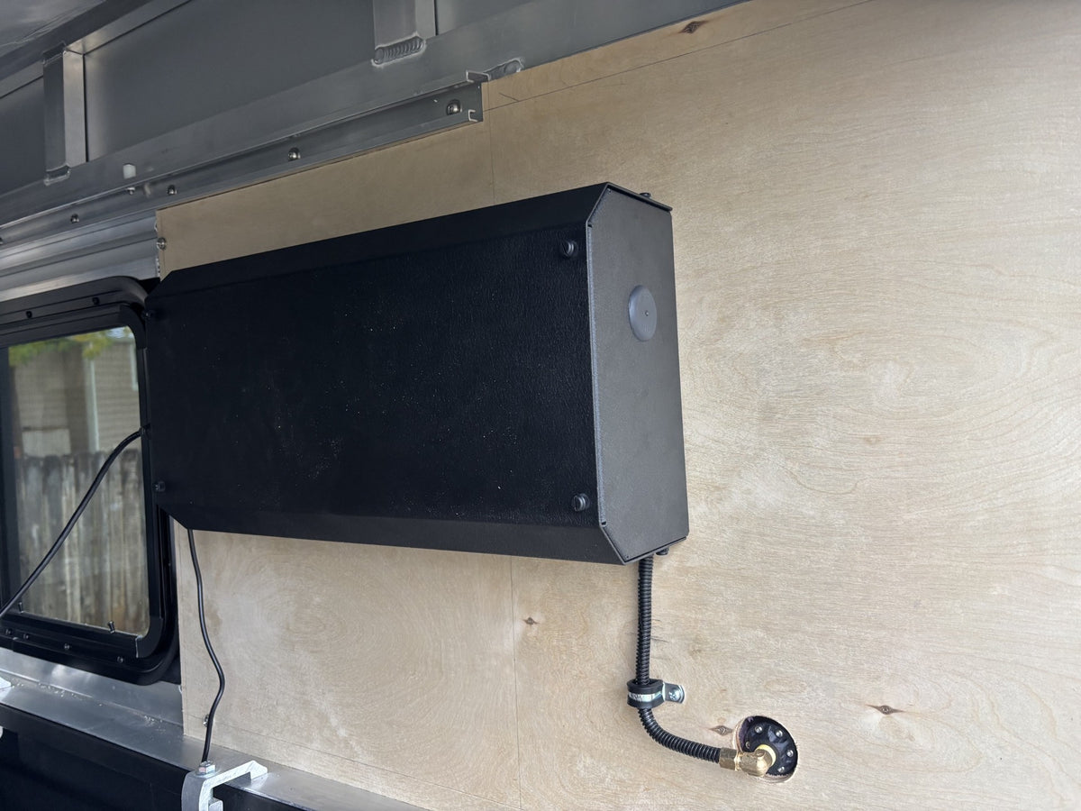 Propex HS2000 wall mounted inside a truck topper, angled view