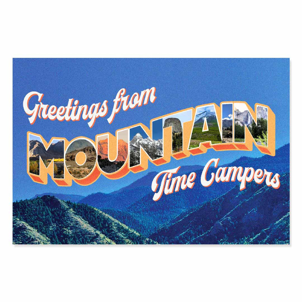 Vintage Postcard - Mountain Time Campers
