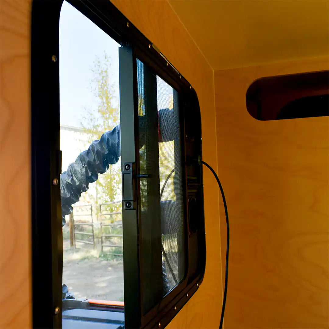 Propex Portable Propane Heater the PS2000 Slimline interior view setup on Hiker Trailer